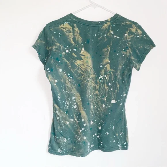 Y2K Grail Paint Splatter Rose Graphic T-shirt - Picture 8 of 8